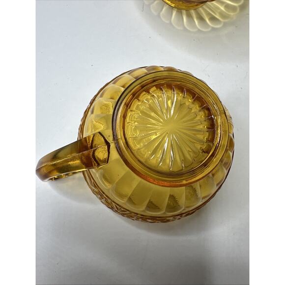 Set of 4 Vtg. Indiana Glass Amber "Daisy" Tea/Coffee/Punch Cups - Picture 4 of 6